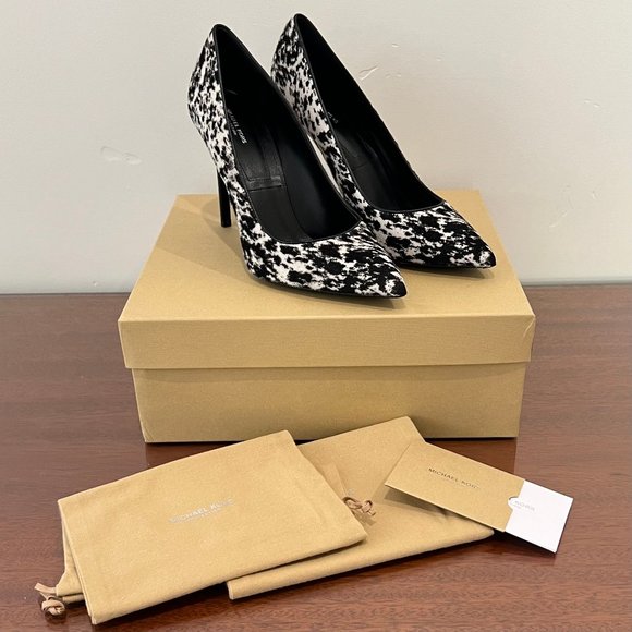 NIB Michael Kors Collection Gretel Speckled Pony Print Calf Hair Pump - Picture 2 of 16